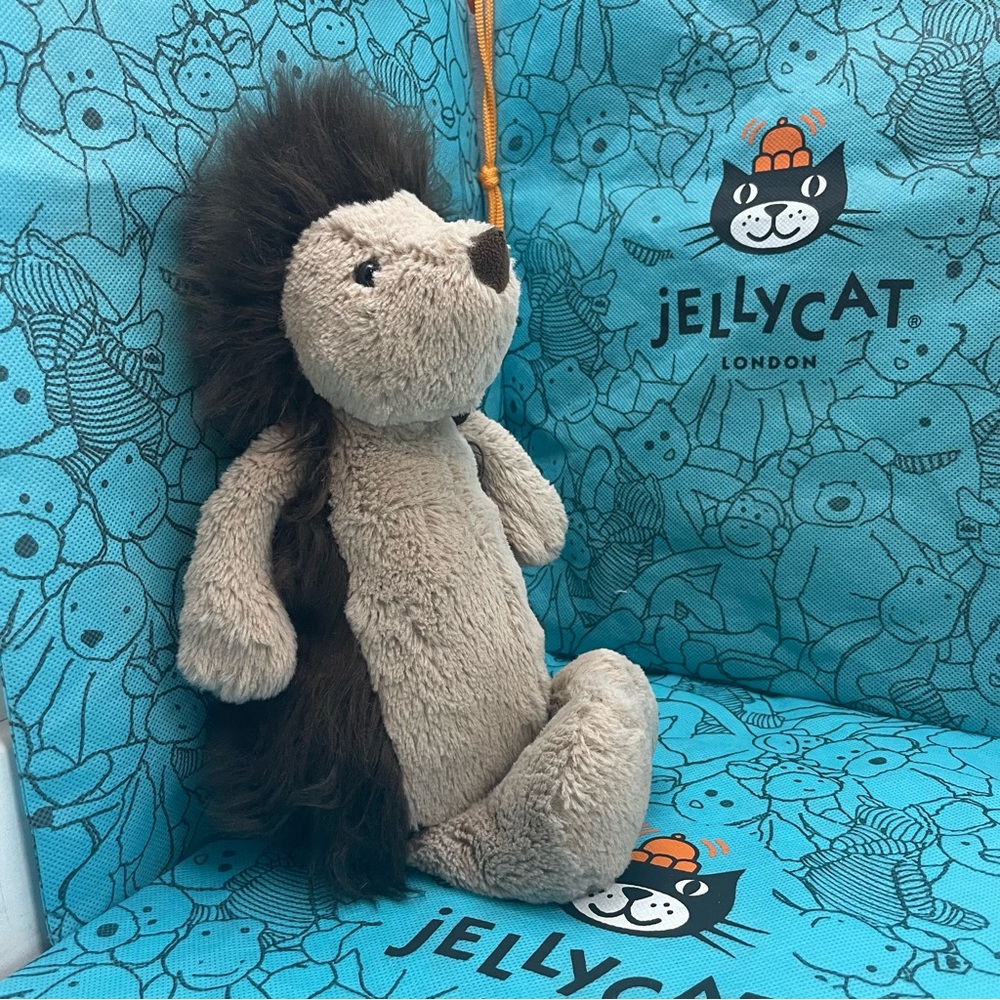 RETIRED Jellycat Bashful Hedgehog cute face size Medium 12” Plush Toy